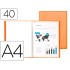 Carpeta liderpapel escaparate 47051 40 fundas polipropileno traslucida din a4 naranja frosty