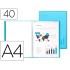 Carpeta liderpapel escaparate 47052 40 fundas polipropileno din a4 azul translucido