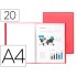 Carpeta liderpapel escaparate 47040 20 fundas polipropileno din a4 rojo translucido