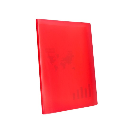 Carpeta liderpapel escaparate 47040 20 fundas polipropileno din a4 rojo translucido