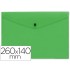Carpeta liderpapel dossier broche polipropileno tamaño sobre americano 260x140mm verde translucido