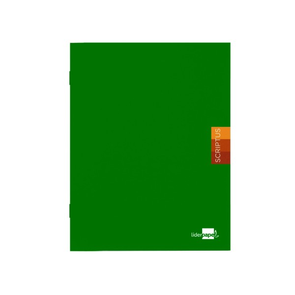 Libreta liderpapel scriptus a5 48 hojas 90g/m2 cuadro 4mm con margen color verde