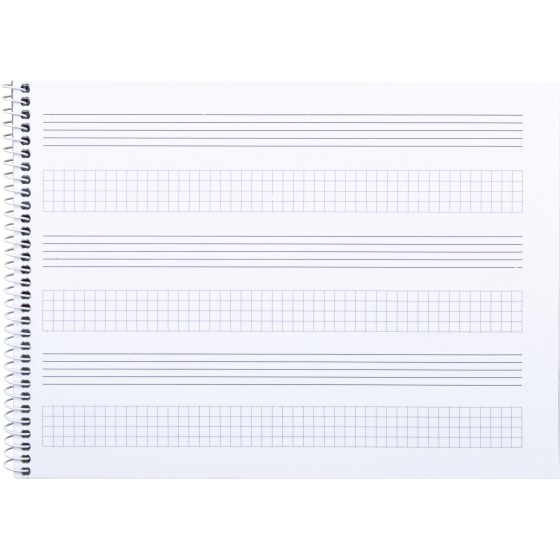 Bloc musica liderpapel combi pentagrama 3mm mas cuadricula de 4mm para anotaciones cuarto20 hojas 100g/m2