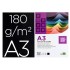 Cartulina liderpapel a3 180g/m2 negro paquete de 100 hojas