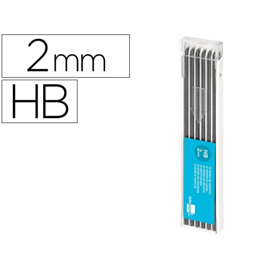 Minas liderpapel grafito de 2 mm estuche de 12 minas