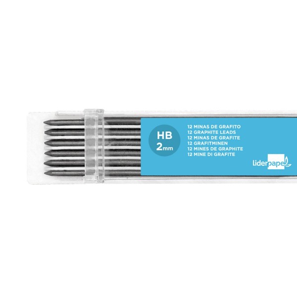 Minas liderpapel grafito de 2 mm estuche de 12 minas