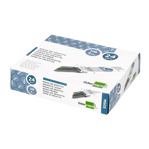 Minas liderpapel grafito de 2 mm estuche de 12 minas