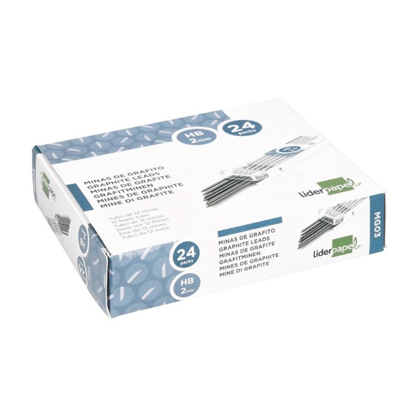 Minas liderpapel grafito de 2 mm estuche de 12 minas