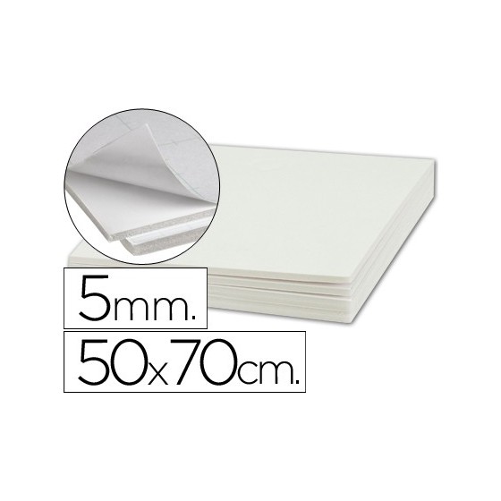 Carton pluma liderpapel adhesivo 1 cara 50x70 cm espesor 5 mm
