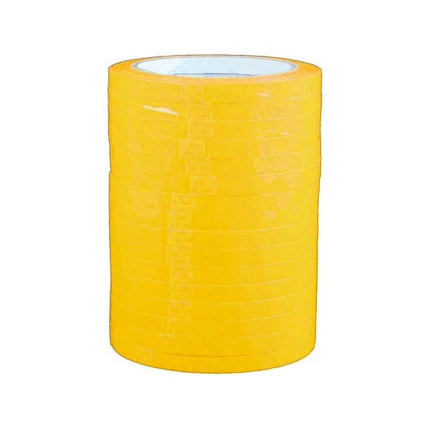 Cinta adhesiva q-connect 66m x 9mm amarilla para cerrar bolsas