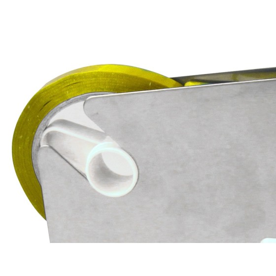 Cinta adhesiva q-connect 66m x 9mm amarilla para cerrar bolsas