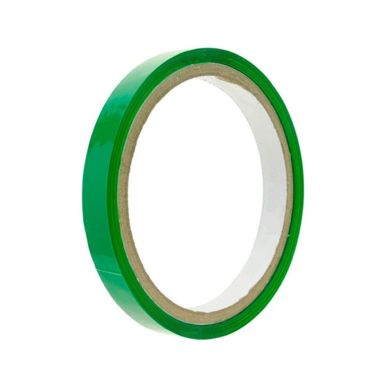 Cinta adhesiva q-connect 66m x 9mm verde para cerrar bolsas