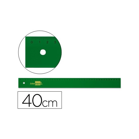 Regla liderpapel 40 cm acrilico verde