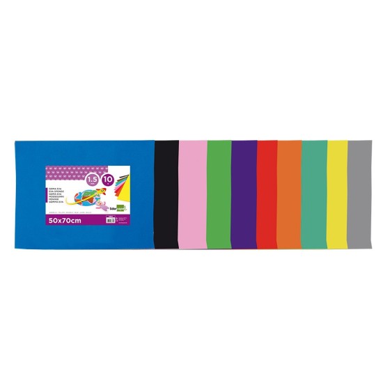 Goma eva liderpapel 50x70cm 60g/m2 espesor 1.5mm amarillo