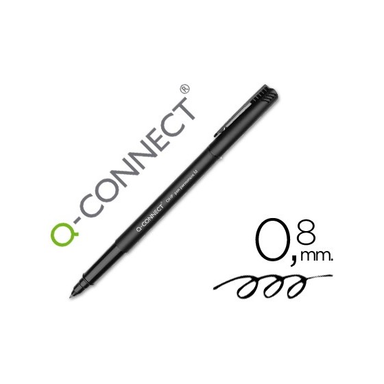 Rotulador q-connect retroproyeccion punta fibra media redonda 0.8 mm permanente negro
