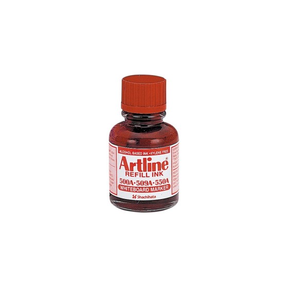 Tinta artline rojo para rotulador pizarra blanca 500-a frasco de 20 ml
