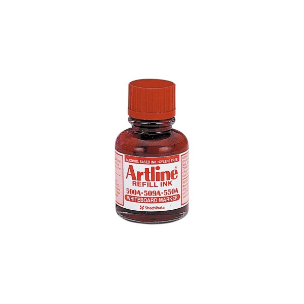 Tinta artline rojo para rotulador pizarra blanca 500-a frasco de 20 ml