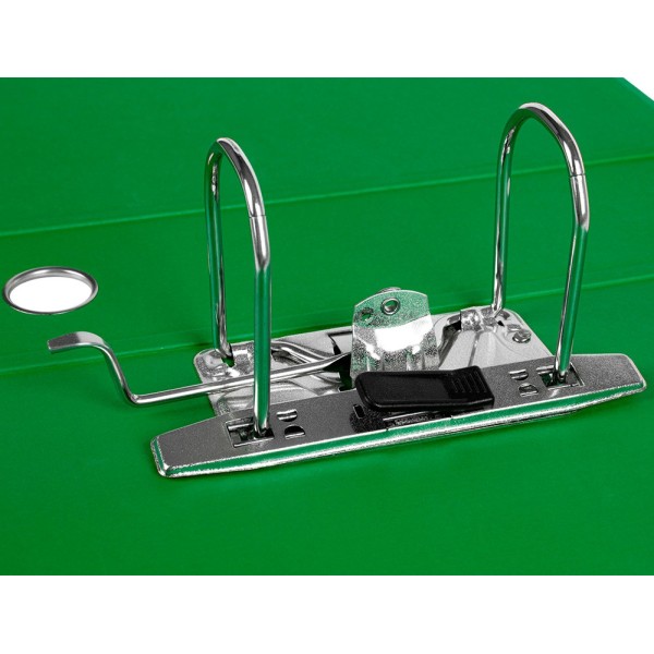 Archivador de palanca liderpapel a4 color system forrado sin rado lomo 80mm verde compresor metalico