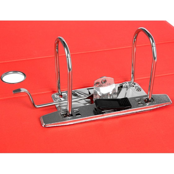 Archivador de palanca liderpapel a4 color system forrado sin rado lomo 80mm rojo compresor metalico