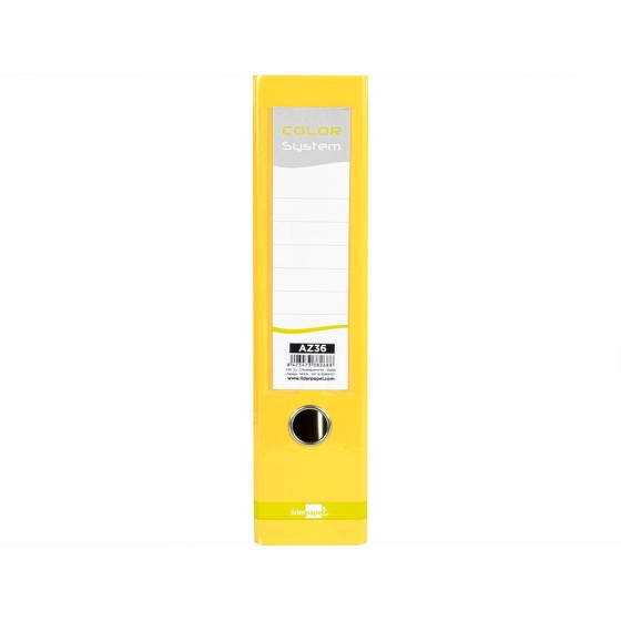 Archivador de palanca liderpapel a4 color system forrado sin rado lomo 80mm amarillo compresor metalico