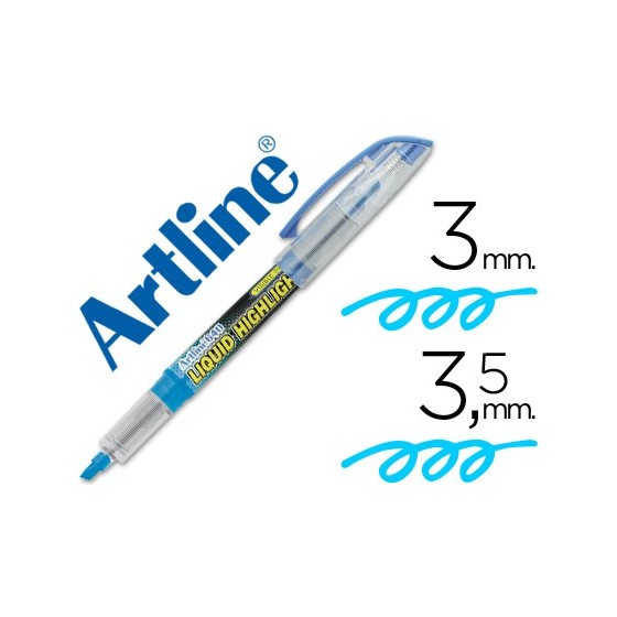 Rotulador artline fluorescente ek-640 azul punta biselada