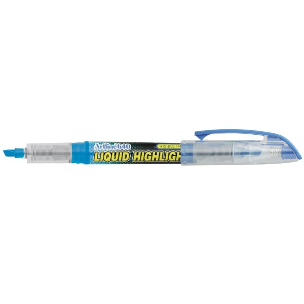 Rotulador artline fluorescente ek-640 azul punta biselada