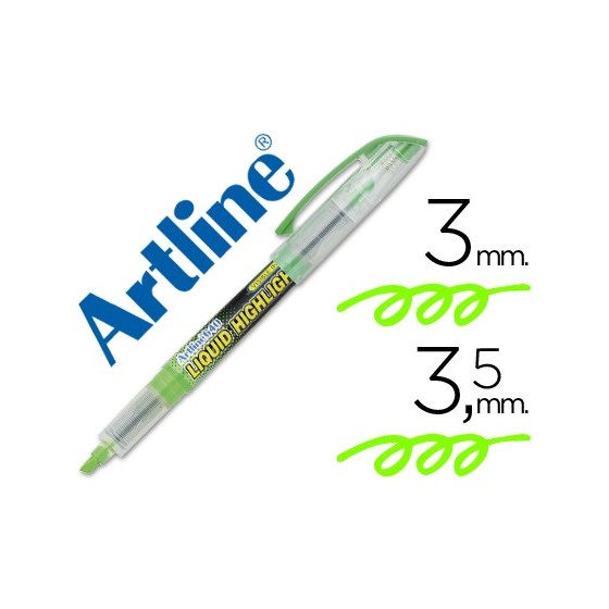Rotulador artline fluorescente ek-640 verde punta biselada
