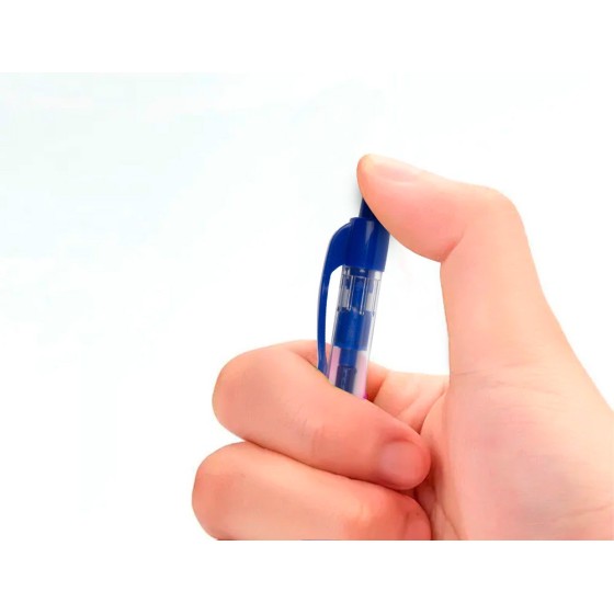 Boligrafo q-connect azul retractil con sujecion de caucho