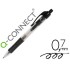 Boligrafo q-connect negro retractil con sujecion de caucho