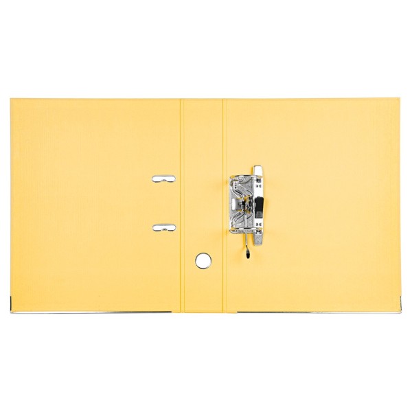 Archivador de palanca liderpapel folio documenta forrado pvc con rado lomo 75mm amarillo compresor metalico