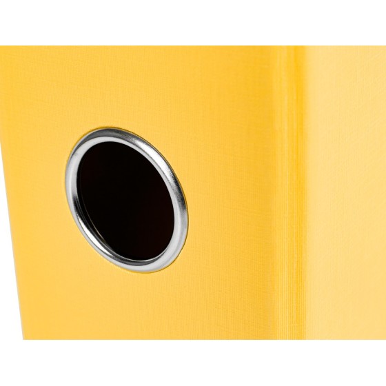 Archivador de palanca liderpapel folio documenta forrado pvc con rado lomo 75mm amarillo compresor metalico