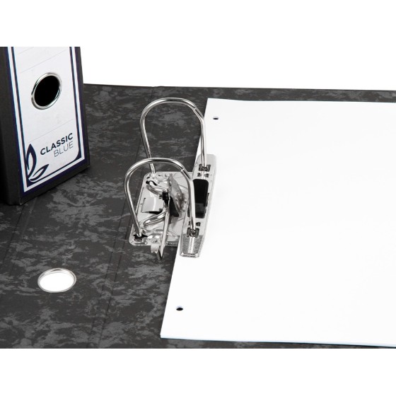 Archivador de palanca liderpapel cuarto apaisado classic blue sin rado lomo 80mm negro compresor metalico