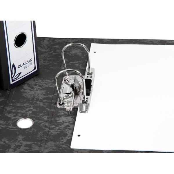 Archivador de palanca liderpapel cuarto apaisado classic blue sin rado lomo 80mm negro compresor metalico