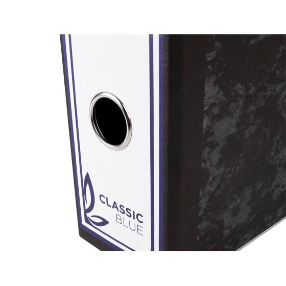 Archivador de palanca liderpapel cuarto classic blue sin rado lomo 80mm negro compresor metalico