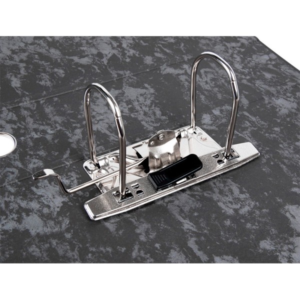 Archivador de palanca liderpapel folio classic black carton entrecolado con rado lomo 75mm negro compresor metal