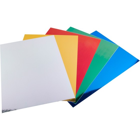 Cartulina liderpapel a4 235 g/m2 metalizada 5 colores surtidos paquete de 50