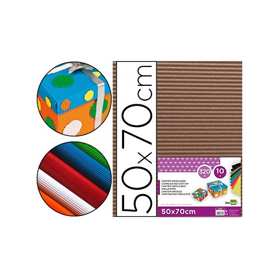 Carton ondulado liderpapel 50 x 70cm 320g/m2 marron