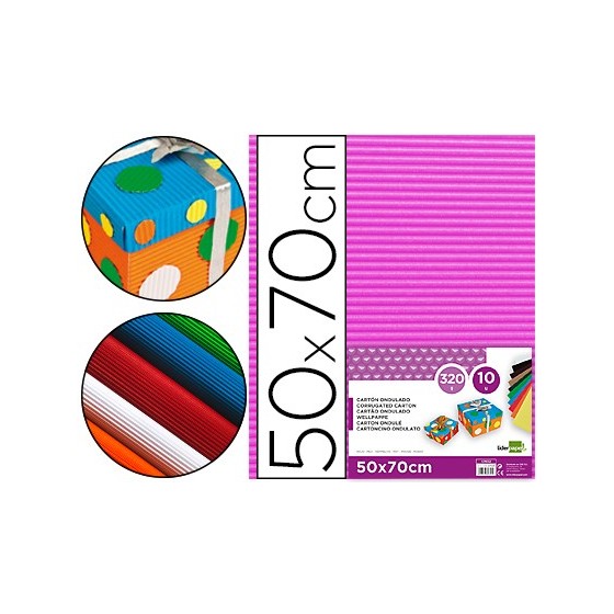 Carton ondulado liderpapel 50 x 70cm 320g/m2 fucsia