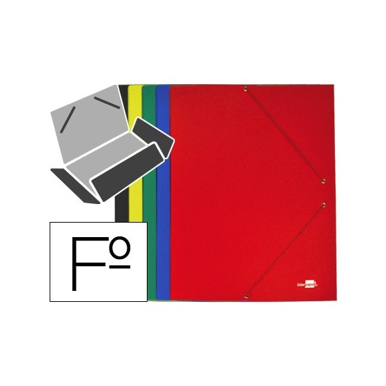 Carpeta liderpapel gomas folio 3 solapas carton plastificado colores surtidos