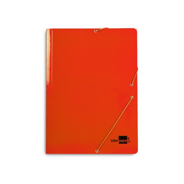 Carpeta liderpapel gomas folio 3 solapas carton plastificado colores surtidos