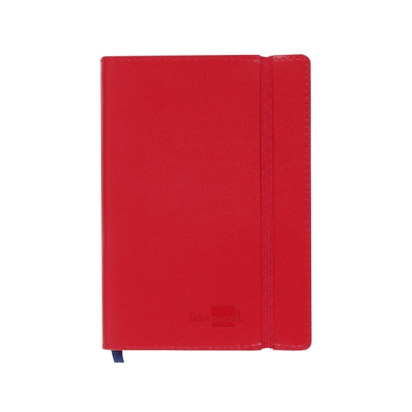 Libreta indice liderpapel similpiel a7 120 hojas 70g/m2 color rojo