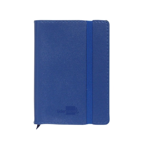 Libreta indice liderpapel similpiel a6 120 hojas 70g/m2 color azul