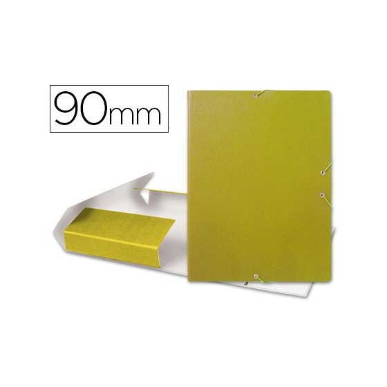 Carpeta proyectos liderpapel folio lomo 90mm carton gofrado amarilla
