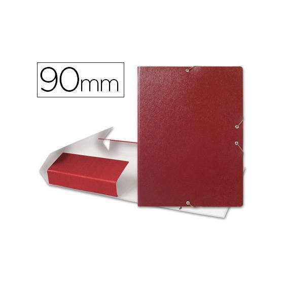 Carpeta proyectos liderpapel folio lomo 90mm carton gofrado roja
