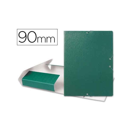 Carpeta proyectos liderpapel folio lomo 90mm carton gofrado verde