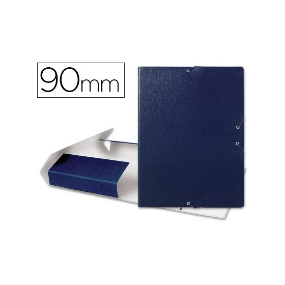 Carpeta proyectos liderpapel folio lomo 90mm carton gofrado azul