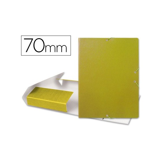 Carpeta proyectos liderpapel folio lomo 70mm carton gofrado amarilla