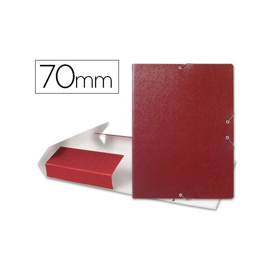 Carpeta proyectos liderpapel folio lomo 70mm carton gofrado roja
