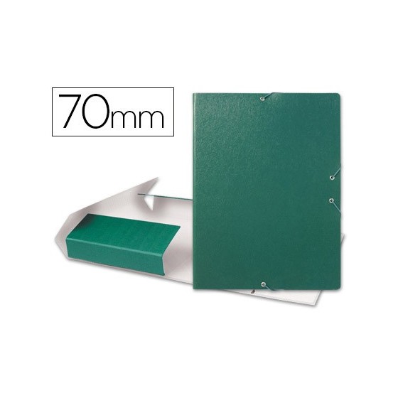 Carpeta proyectos liderpapel folio lomo 70mm carton gofrado verde