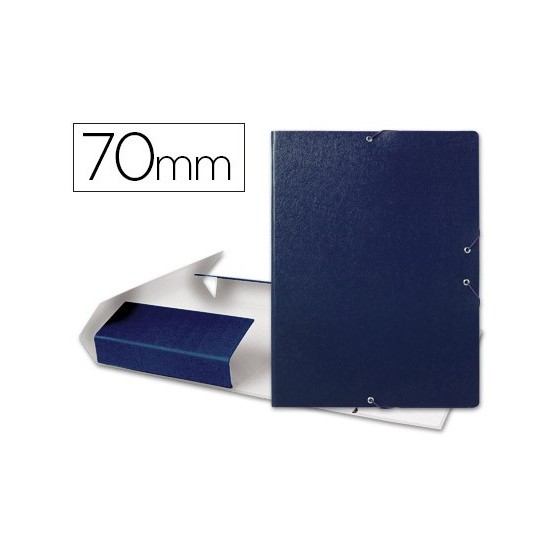 Carpeta proyectos liderpapel folio lomo 70mm carton gofrado azul